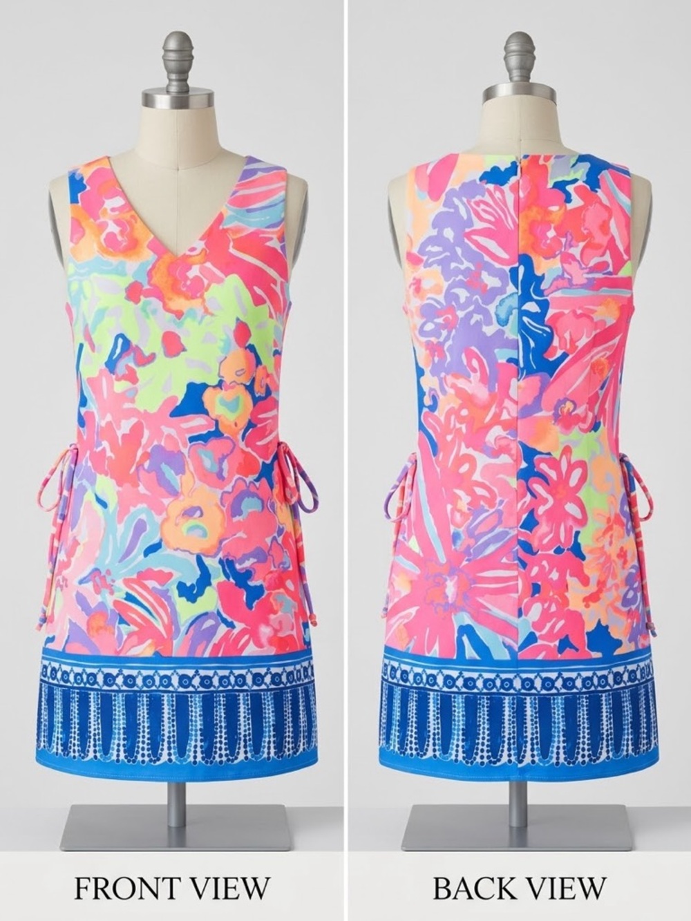 Sleeveless V-Neck Floral Shift Dress in Bright Pink-Lilly Pulitzer-Size 00